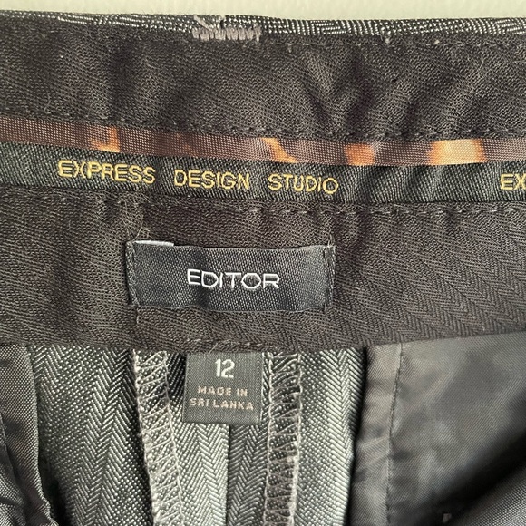 Express Editor Gray Stripe Wide Leg Trousers Size 12 - Picture 5 of 6